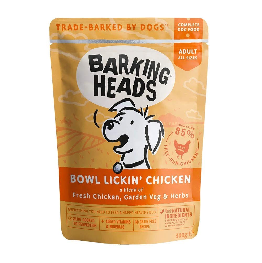 Barking Heads Wet Dog Food - Bowl Lickin' Chicken - No Artificial Flavours - Grain-Free Recipe (10 x 300 g)