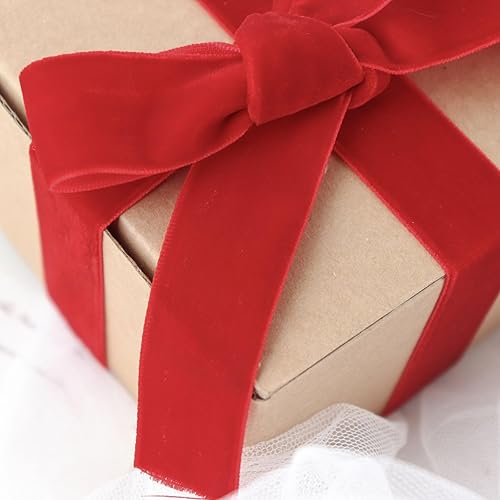 Miniatura 6 de Efavormart - Bobina de cinta de terciopelo de una sola cara roja de 1 pulgada, suministros de manualidades, rollo de cinta de terciopelo y nailon