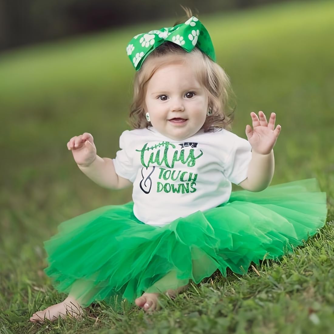 Paquete de 2 faldas de fiesta para niñas, disfraz de tutú, tutú de tul para fiestas de baile, enagua de ballet, verde — view 5