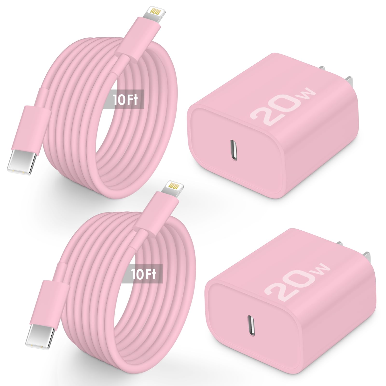 AISNI Fast Charger for iPhone 14 13 with 10 Ft iPhone Charger Cable | 2 Pack 20W PD USB C…