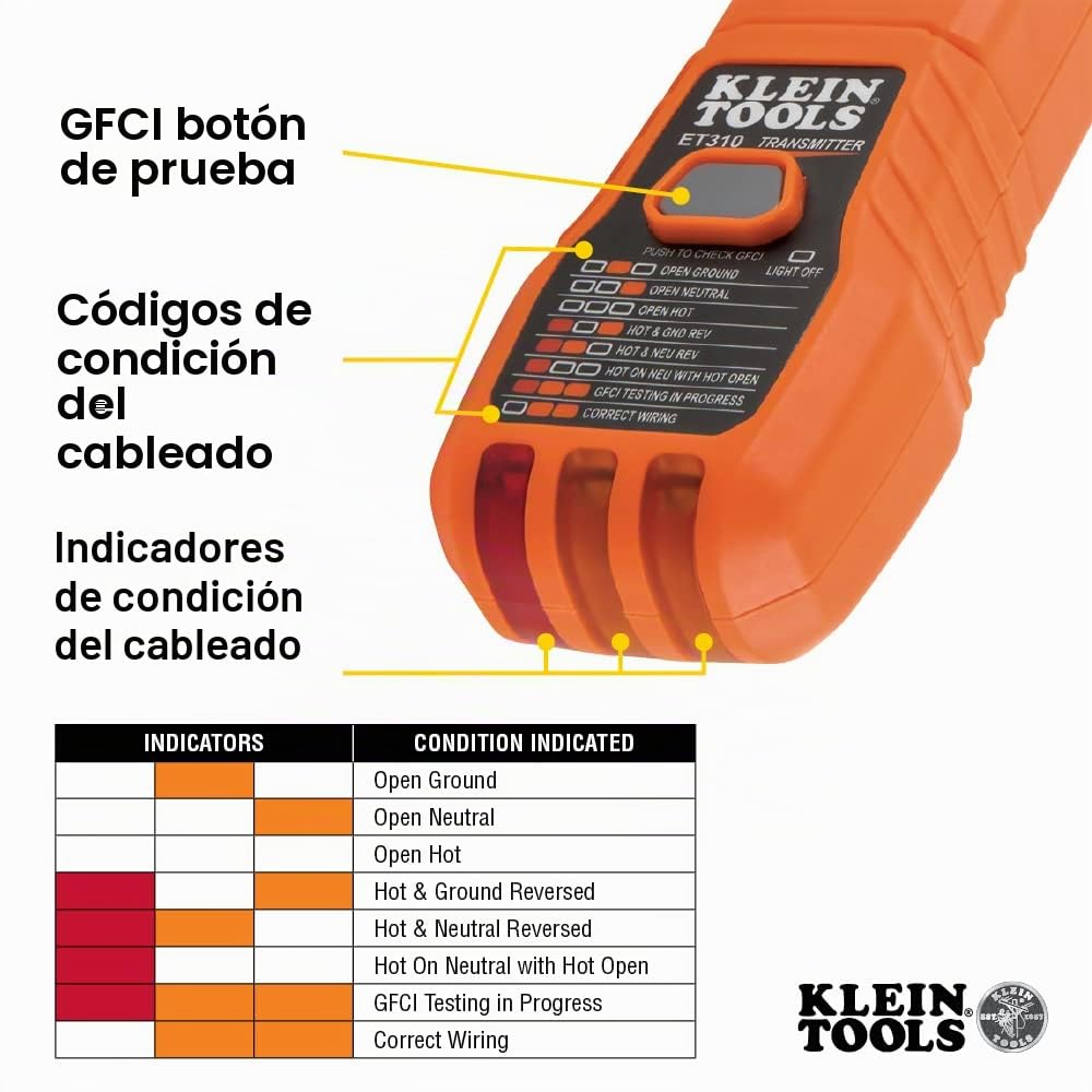 Klein Tools ET310KIT - Disyuntor de CA y kit de accesorios con probador eléctrico, probador de voltaje, probador de enchufe GFCI, cables, adaptadores y maletines