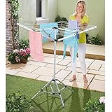 Coopers of Stortford Freestanding Airer Push Button Open/Close Washing Line Ground Pegs H138 x W102cm