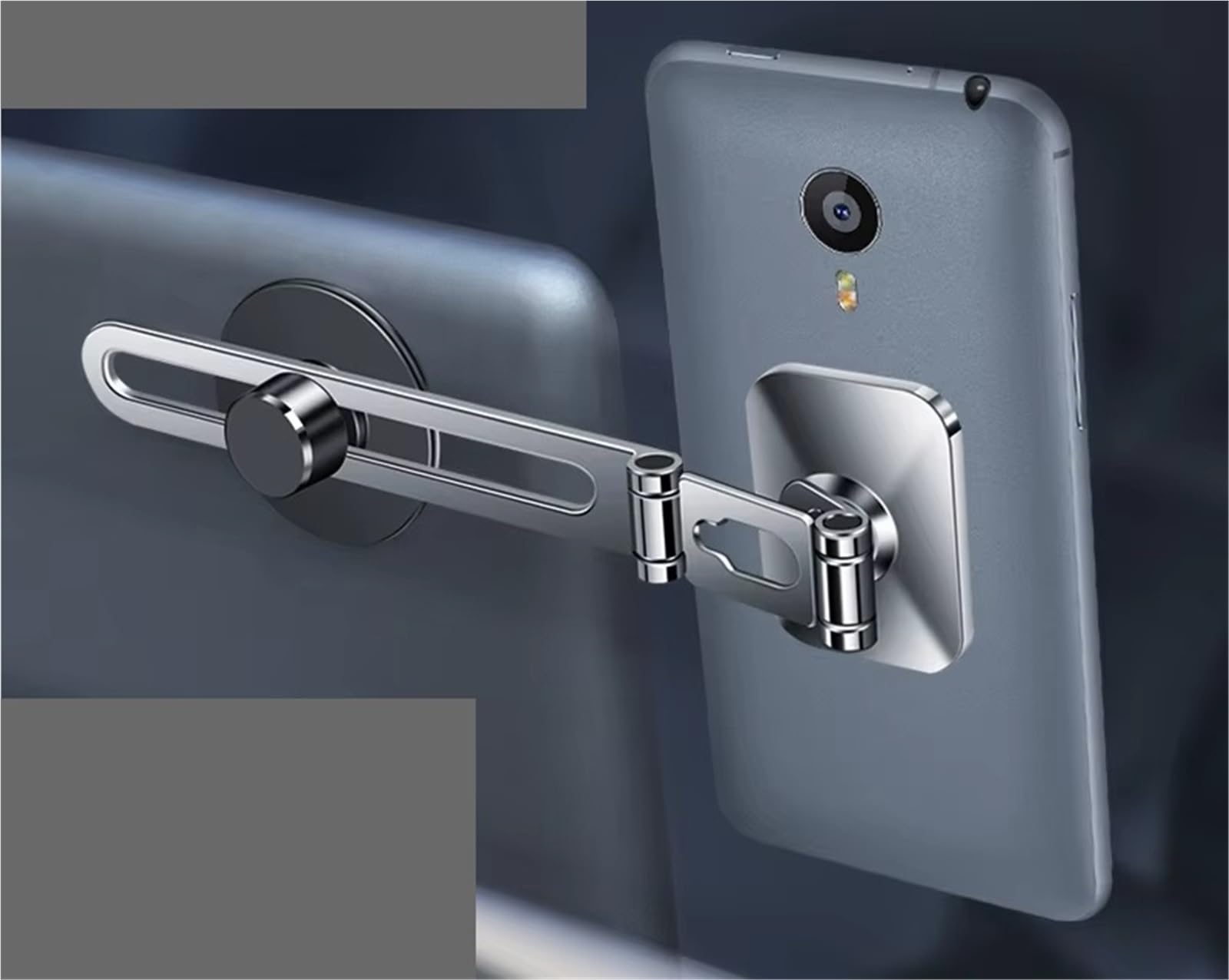 Per Tesla Per Model 3/Y/X/S Supporto Telefono Auto Invisibile Regolabile Magnetico Pieghevole Staffa Espansione Laterale Rotazione A 360 Gradi Porta Cellulare Auto(A Silver)