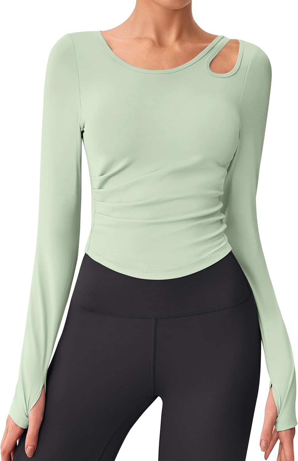 BMJL Womens Workout Tops Built in Bra Active Long Sleeve T Shirt Yoga Athletic Gym Clothes Crop Fall Shirts 2025