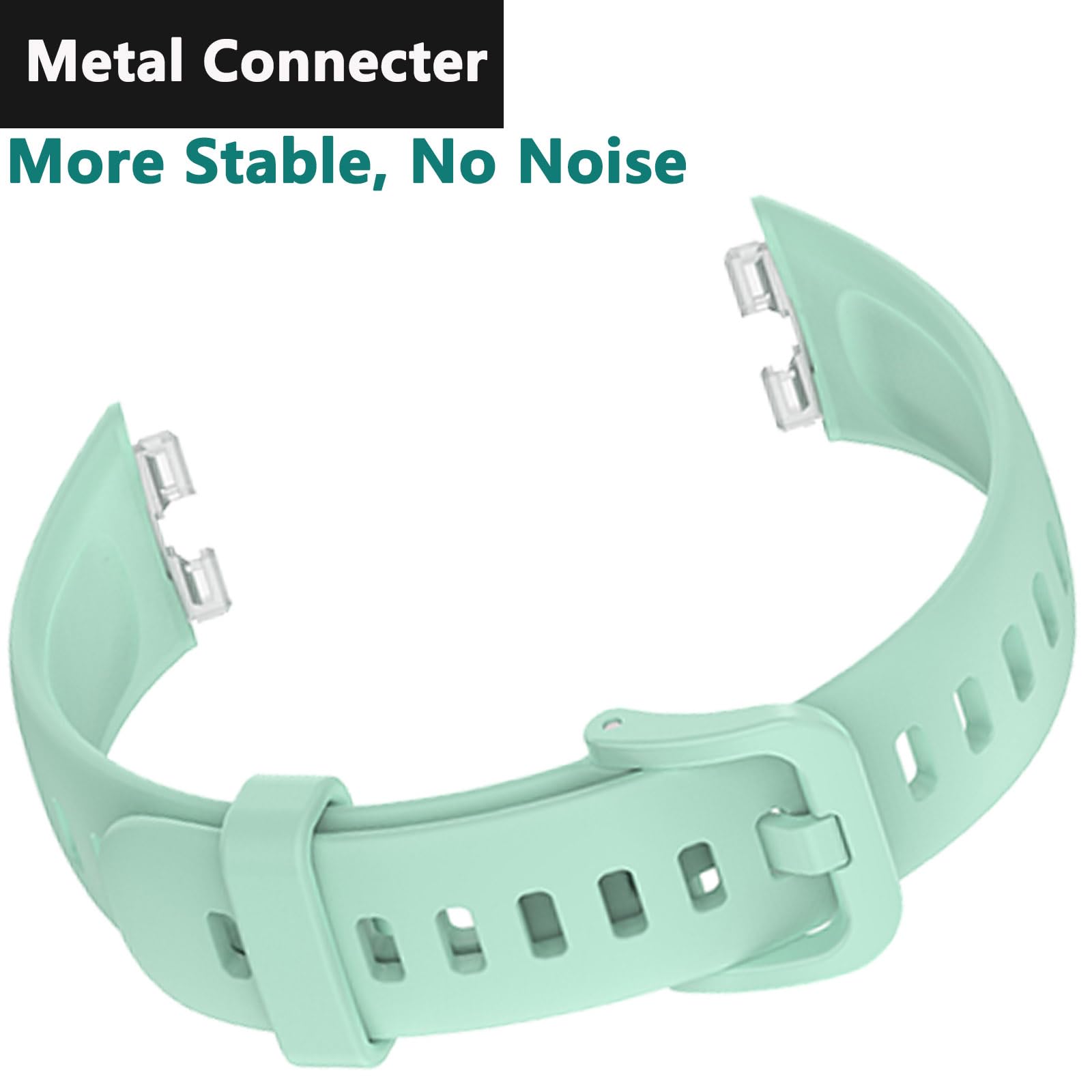 SUGARJAR Silicone Strap For Huawei Band 8/9/10,Soft Sports Replacement Straps for Women and Men, Gray Green - Image 3
