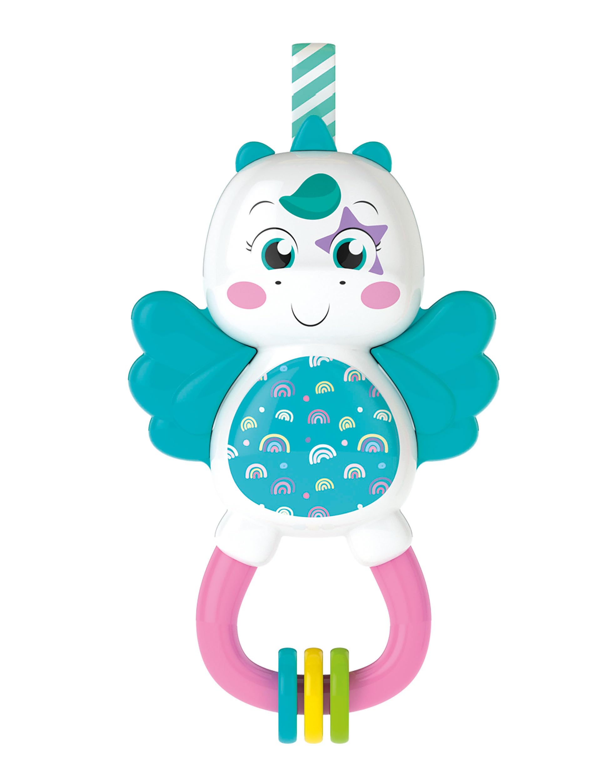 Baby Clementoni - Little Unicorn Rattle, Spielzeug für Kinder 3 Monate, Hergestellt in Italien - 17839