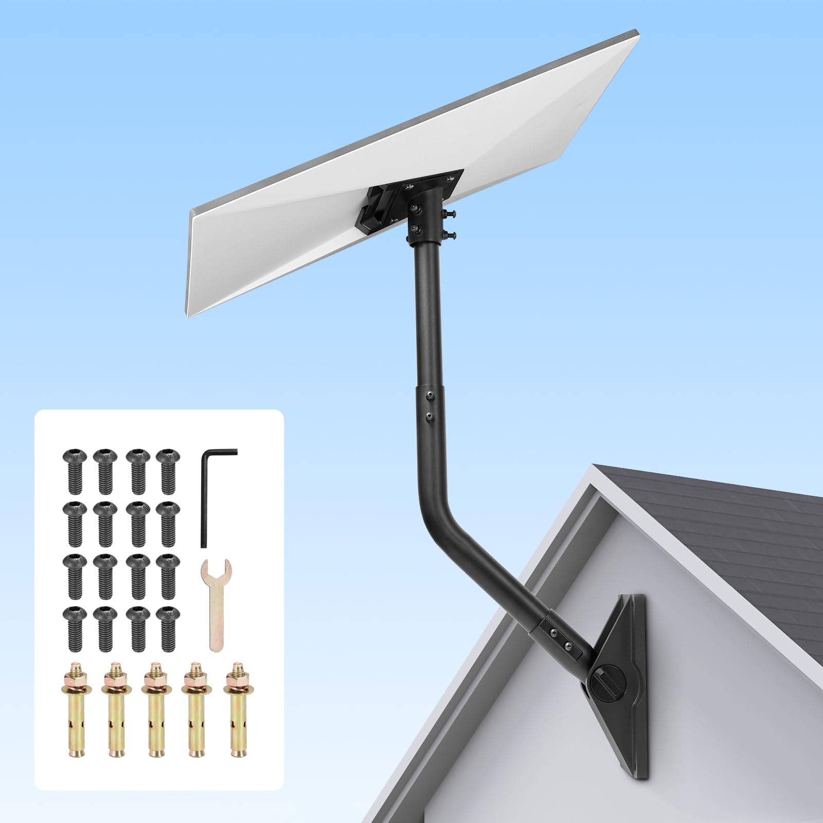 Accecraft Starlink Gen 3 Wall & Roof Mounting Kit, Adjustable Gen 3 Mount for V3 Standard Dish, Includes Aluminum Pipe Adapter