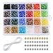 Produktbild Funxim 1200 Stück Facettierte Glasperlen 6mm Kristall Glasperlen Kügelchen 24 Farben Perlen mit 40 Schmuckzubehör and 10m Schmuckfaden Perlen für DIY Schmuck Halskette Armband- Versand von Deutschland
