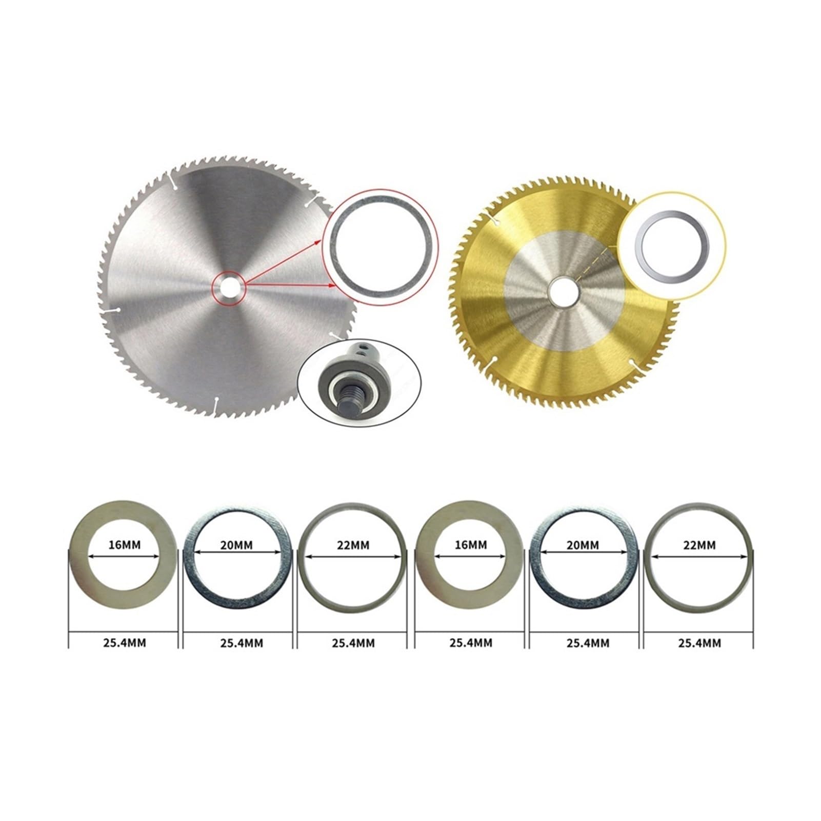 セルディア　　個数増うけ付けます。 Amazon.co.jp: 6 個 16/20/22/25.4 ミリメートル丸鋸刃削減リング変換