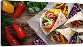 CHAUSSUREBAR Large Canvas Wall Art shawarma wraps frisee lettuce close up Canvas Art Prints Pictures Wall Decor Living Room Wall Paintings for Bedroom Bathroom 30'' x 60''
