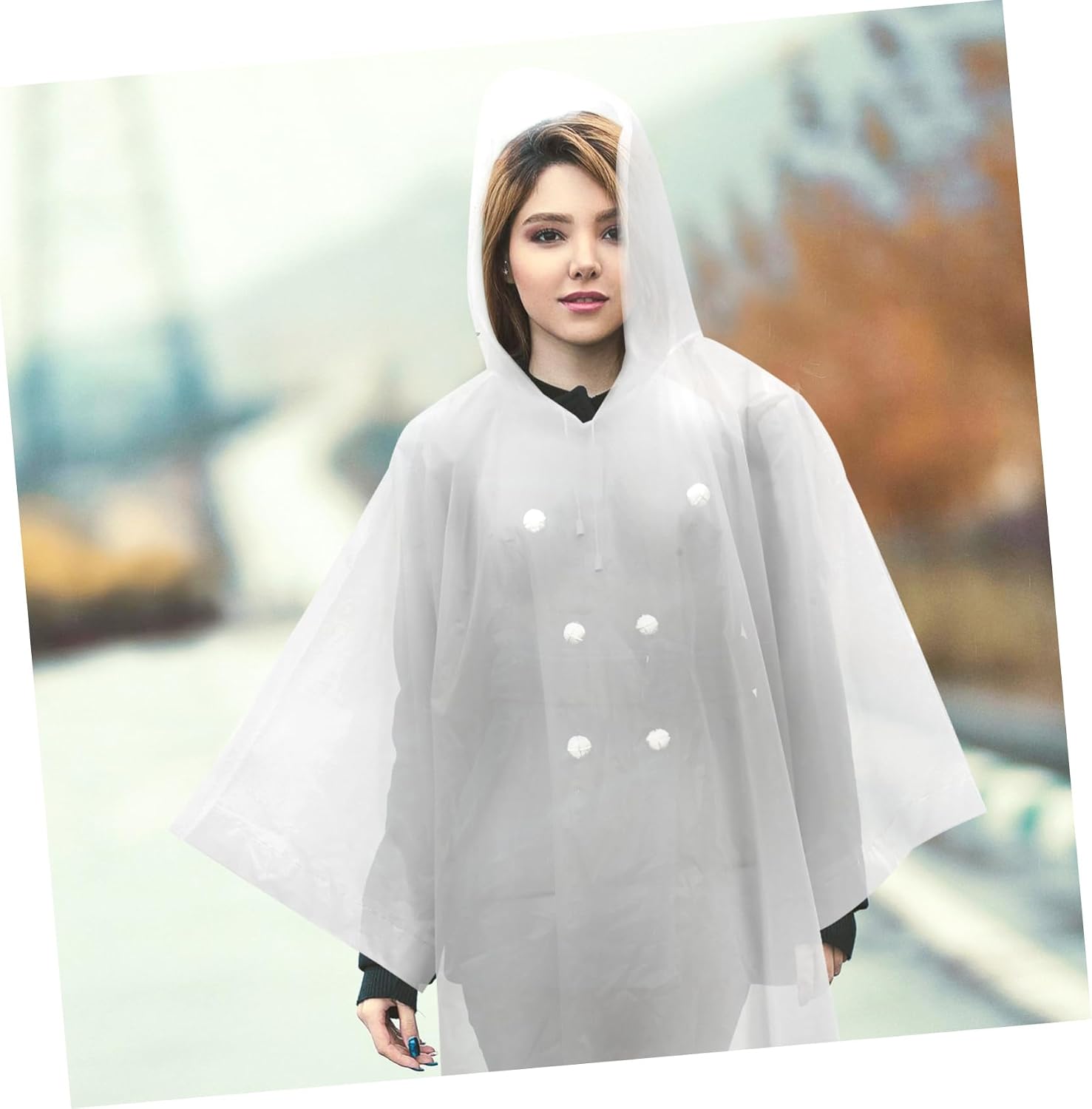 CHILDWEET Adult Hooded Raincoat Poncho Survival Raincoats Scooter Jacket Raincoat Bike Hooded Rainsuit Raincoat