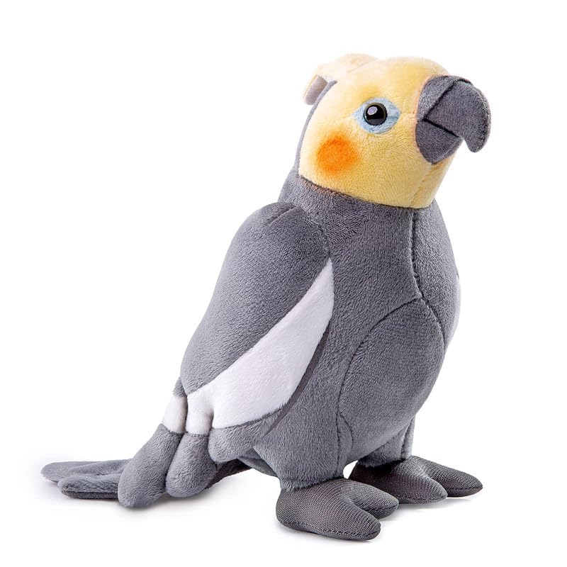 PuffPurrs Grey Cockatiel Plush Toy - Simulation 7 Inch Parrot Stuffed Animal, Cute Little Bird Doll as Gift for Your Friends — image 1