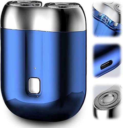 Mini maquinilla de afeitar eléctrica portátil, modelo 2 en 1, mini afeitadora eléctrica de doble cabeza, recargable, impermeable, compacta, para