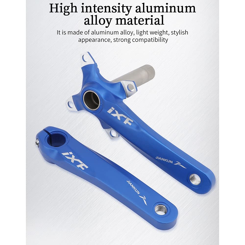 104 BCD Mountain Bike Guarnitura singola velocità, 170 mm MTB Square conico guarnitura di ricambio per pedivella bicicletta Set (blu)