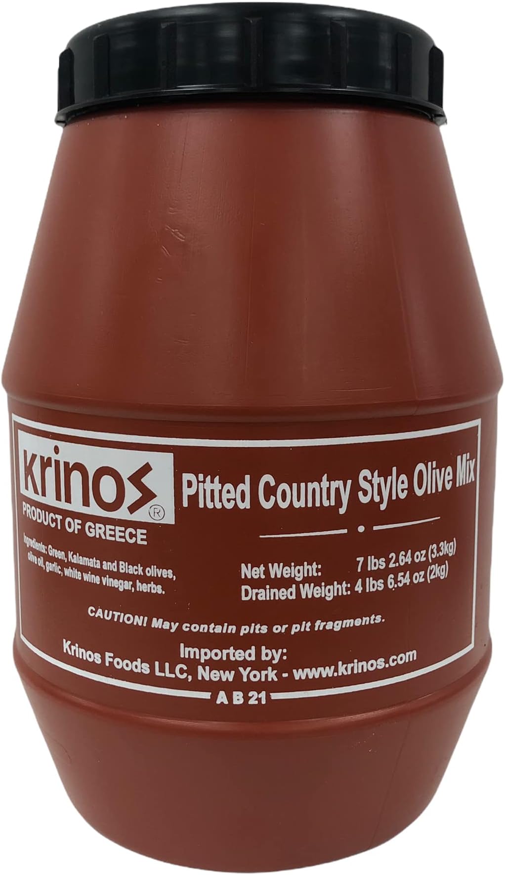 Krinos Pitted Country Olive Mix 4.4 lb