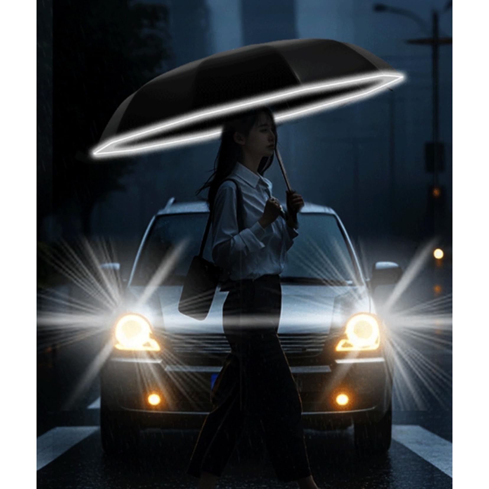 Parapluie de voyage 41.7/45.6 pouces, parapluie pliant automatique pour femmes et hommes, 10 nervures, parapluies portables et automatiques coupe-vent pour la pluie, protection UV UPF 50+
