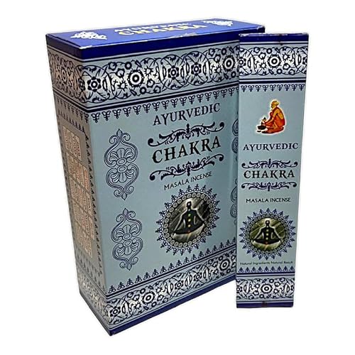 Ananya Fashion & Crafts Hub Chakra Ayurvedic Masala Incense Joss Stick Natural Handmade Agarbatti Hand Rolled Moulded Bamboo Stick Agarbathi 3 Pack 15 Gm