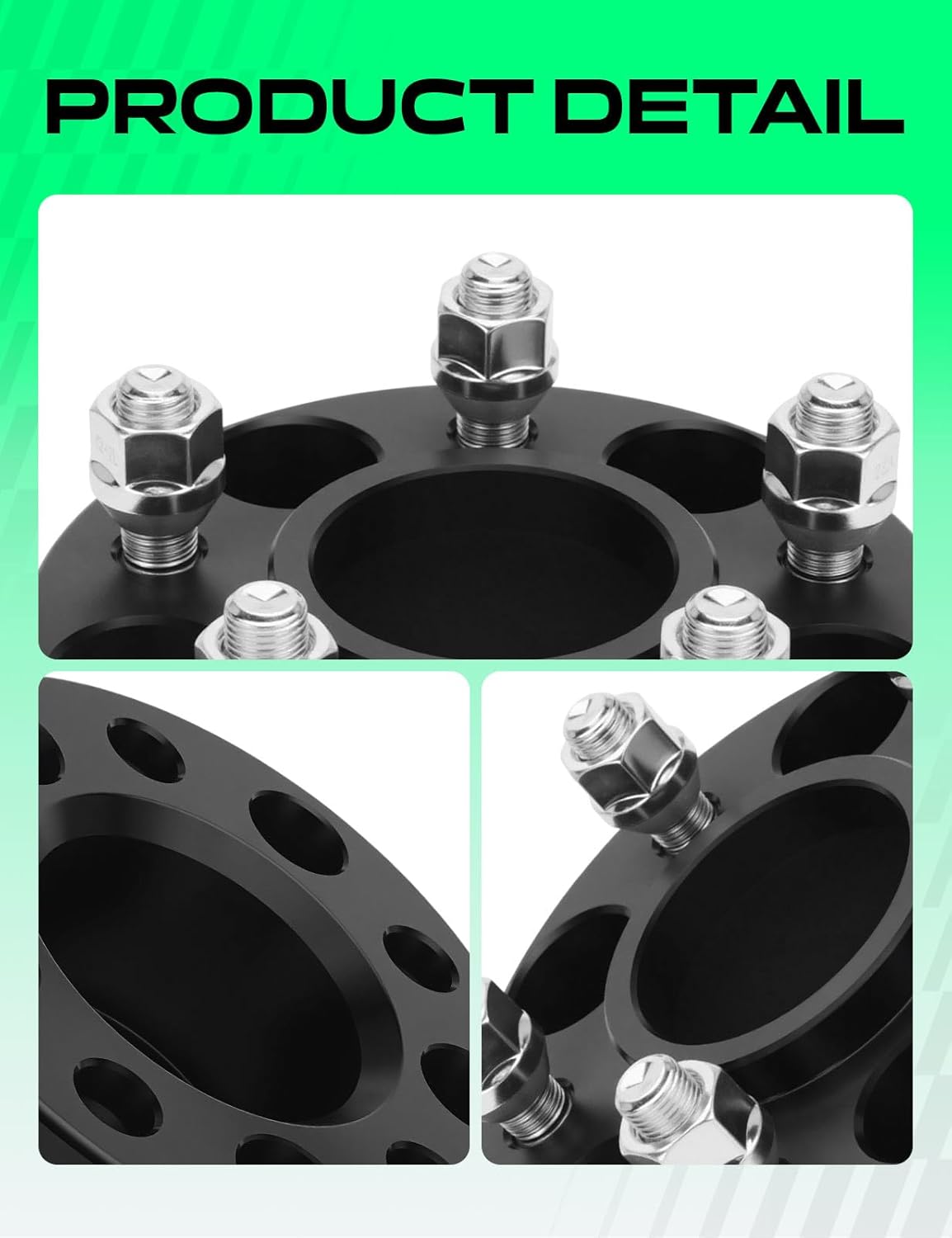 YHTAUTO 5x4.5 Hub Centric Wheel Spacers 2 Inch Compatible with Jeep Cherokee, Comanche, Grand Cherokee (ZJ Models), Liberty, 5x114.3mm Tire Spacers w/ 1/2 Inch-20 Studs 71.5 mm Hub Bore 5 Lug 4PCS