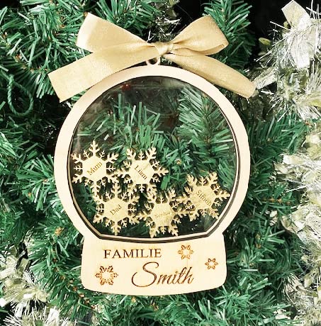 Gold Personalisierte Schneekugel, Gold, Schneeflocken,...