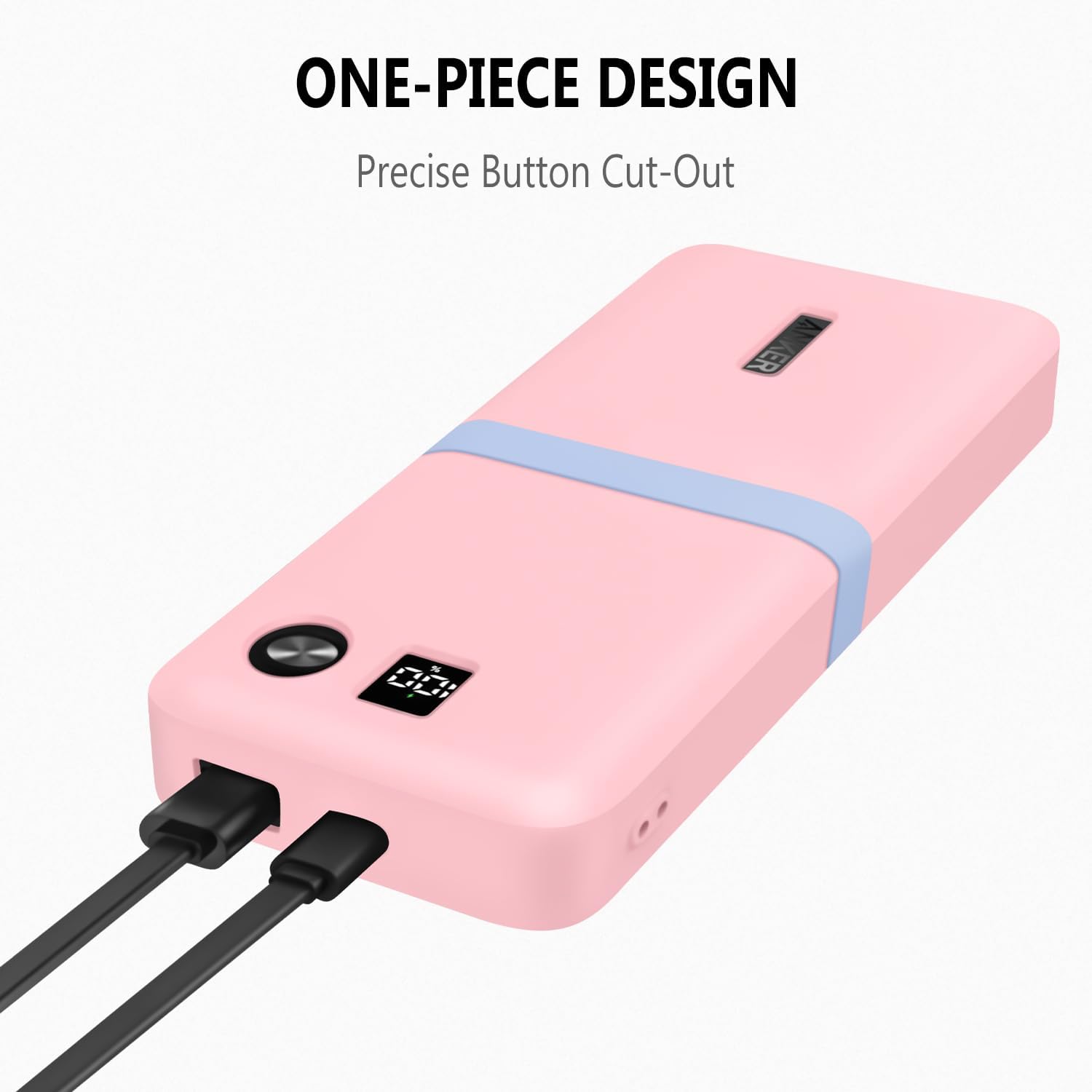 Geiomoo Silicone Cover for Anker Power Bank 20,000mAh Case 3-Port 87W, Soft Protective Scratch Flexible Resistant (Pink)