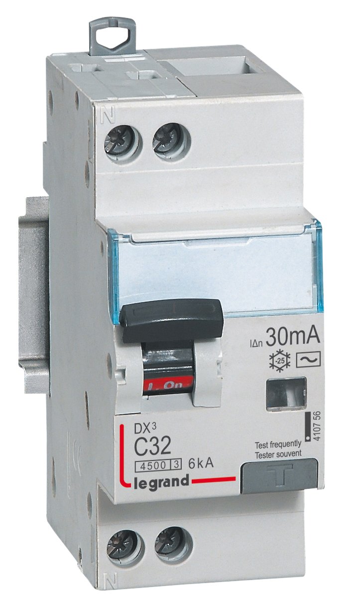 411206 Legrand Disjoncteur différentiel tétrapolaire 20A 300mA type AC - DX³6000 10kA 4P - Bricolage