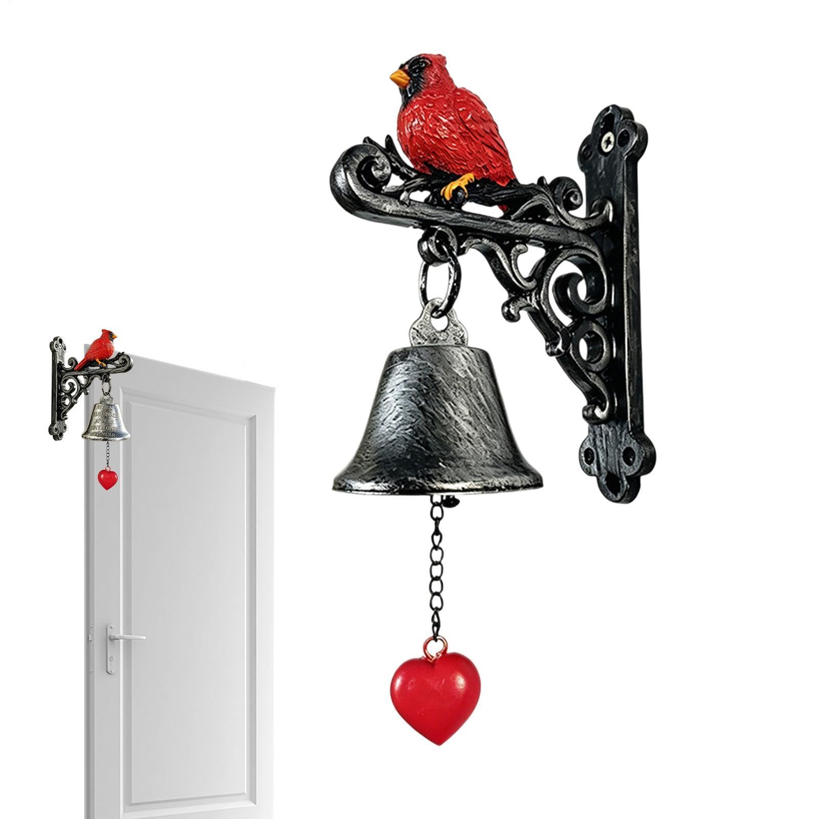 Campana decorativa de exterior para porche con diseño de cardenal