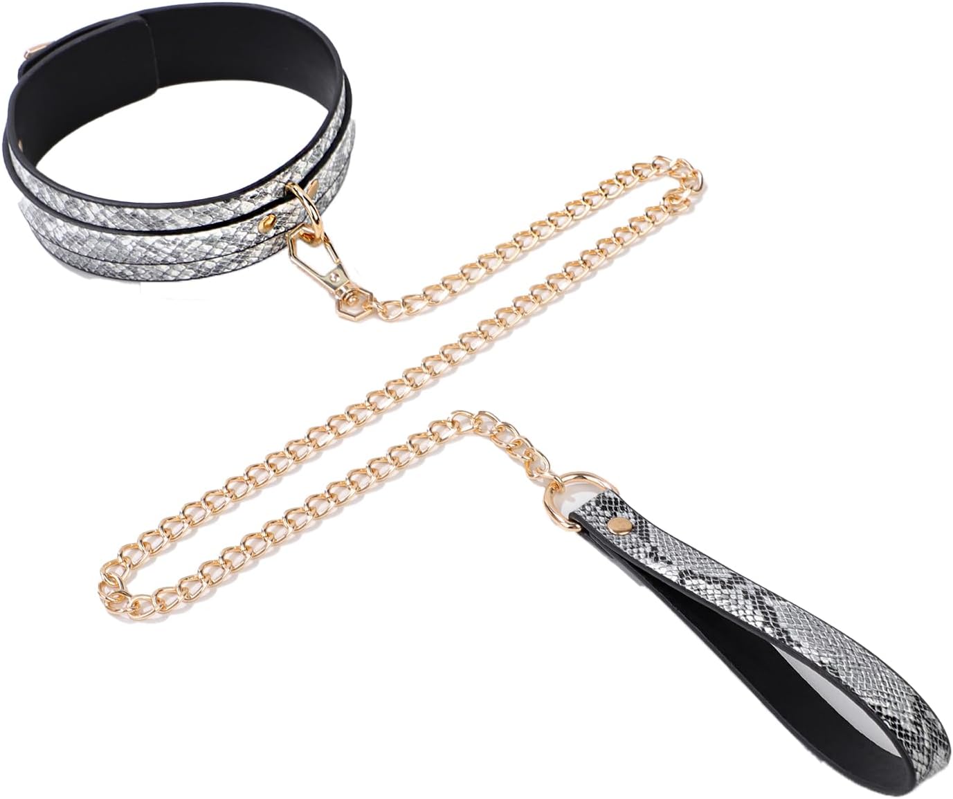 Restraint Collar with Leash BDSM Kit PU Leather Choker Collar for Adult Bedroom Play Cosplay Bondage Gear