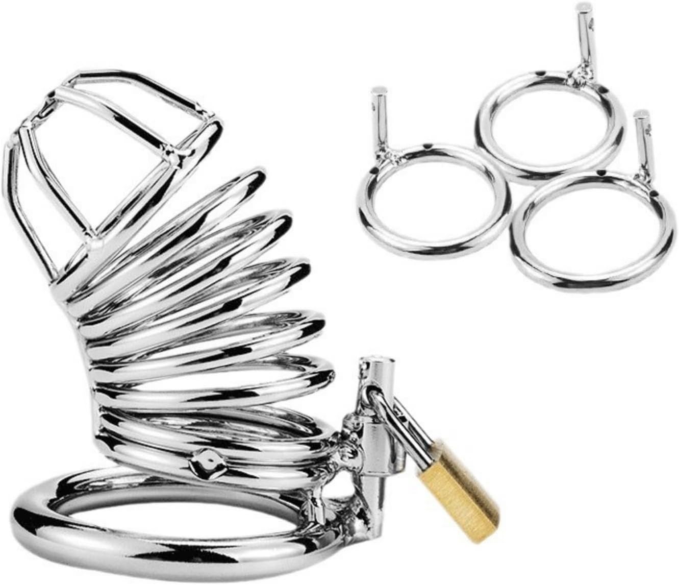 Adult Toy Chastity Lock & Restraint Set for Men – Metal Stainless Steel Snake Design