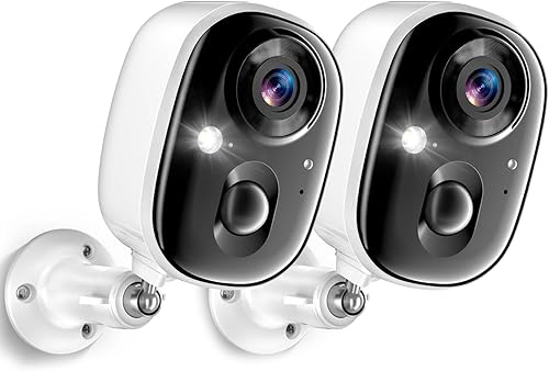 Cámaras de seguridad inalámbricas para exteriores 2K alimentadas por batería, visión nocturna a color, WiFi, impermeable, cámara de vigilancia de 2