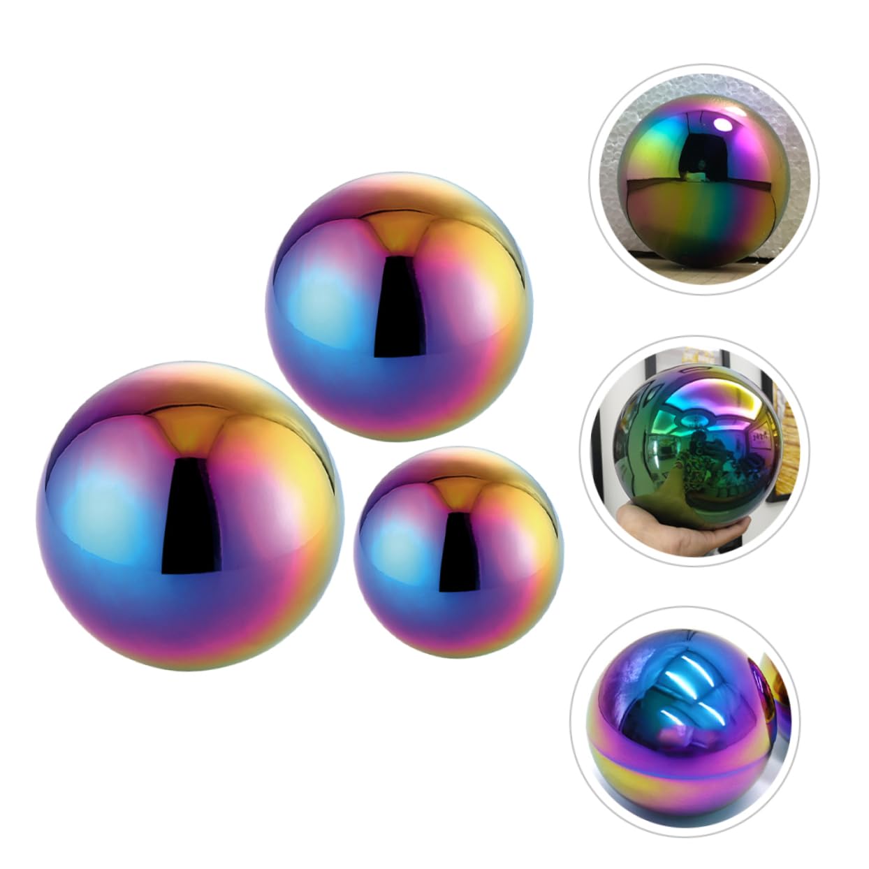 INOOMP 3pezzi Sfera Luminosa in Acciaio Inossidabile Decorazione Da Giardino Ornamento Riflettente Per Esterni Sfera Da Giardino Lucidata Aggiunge Tocco Moderno Casa e