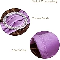 Vista 4 de Paquete de 50 bandas elásticas para sillas de bebé azul para boda, bandas elásticas de licra con hebilla deslizante, arcos de sillas de spandex