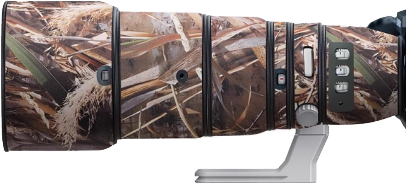 Lens Cover for Nikon AF-S 200-500mm F/5.6 E ED VR Camouflage Camera Lens Protection Sleeve (Color #Withered Grass Camouflage - Waterproof) Rain Cover