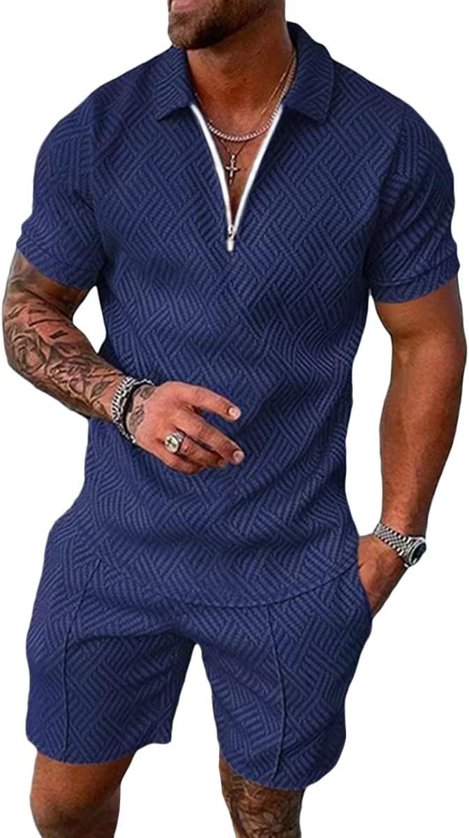 seiveini Jogging Ensemble Homme Survêtement Été à Manches Courtes
