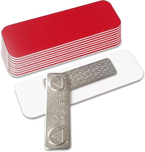 Miniatura 7 de Etiqueta para nombre e insignia blancas, paquete de 10 unidades, 1 x 3 pulgadas, esquinas redondeadas, con parte trasera magnética, Negro