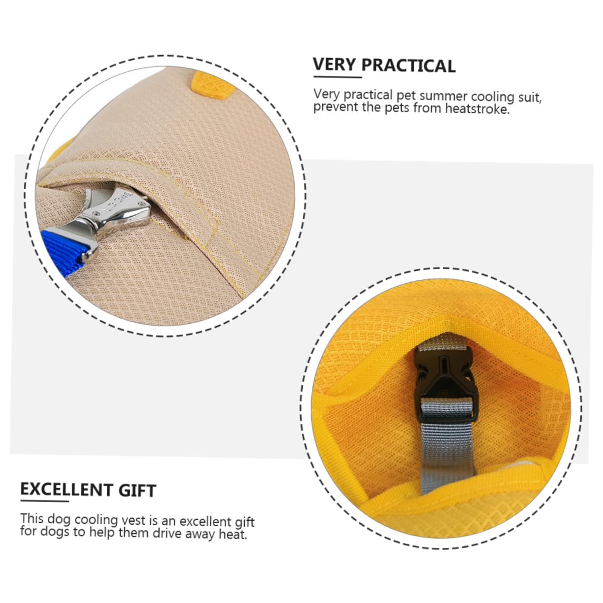 Toddmomy Gilet Rafraîchissant Gilet Solaire Pratique en Polyester pour Chien Jaune pour Animaux, pour Promenade Estivale et Port Quotidien