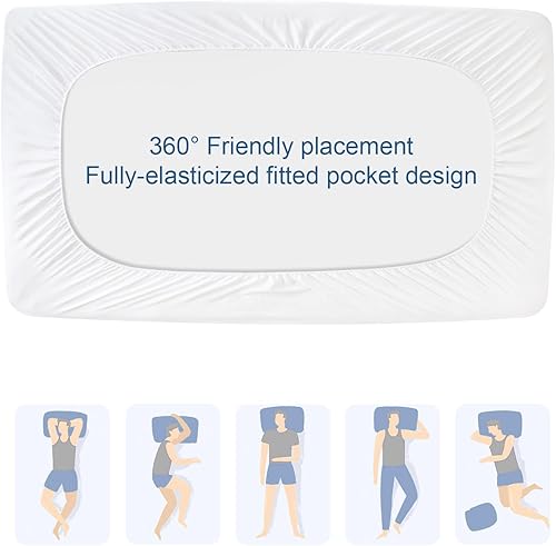 Miniatura 7 de Protector de colchón impermeable para cuna de 30 x 75 pulgadas, funda para colchón de cuna para sofá cama, cama individual estrecha, colchón de cama