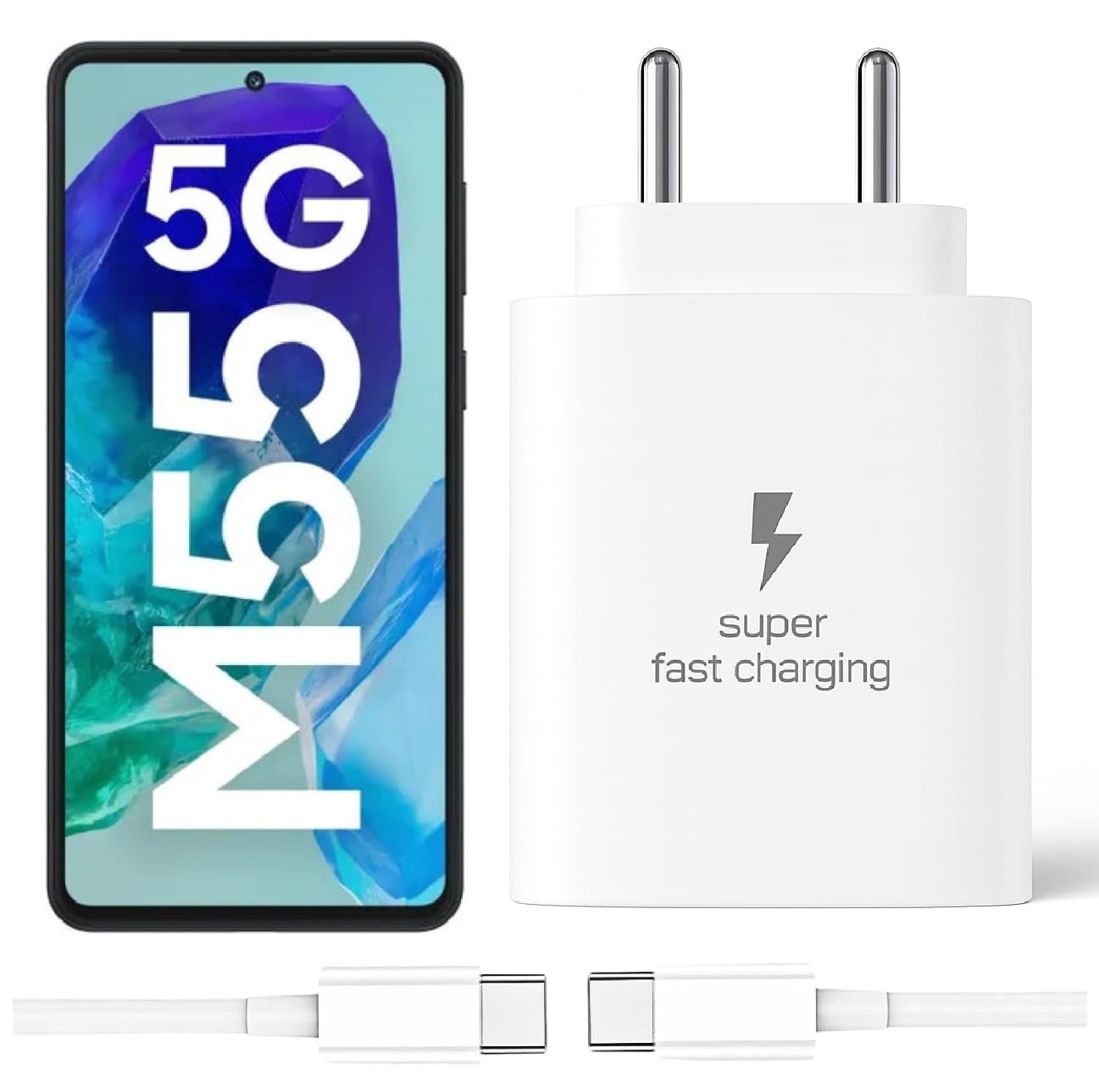25W Type-C Charger with Cable Compatible with Samsung-Galaxy A54 5g | Super Fast Charger Adapter for S23/S24/S25/S21Fe/A14/M17/M06/M07/M05/F05/F15/F06/M36/A55/ F17/A16/M16/A56/A36/A35/A34/A26, White — Amazon image 8