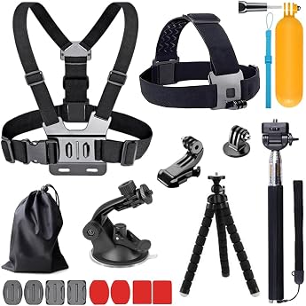 13 in 1 Accessories for GoPro Action Cam Accessories Kit Compatible with GoPro Hero 13 12 11 10 9 8 Max 7 6 5 4 Black SJ4000 and Other Sports Cameras