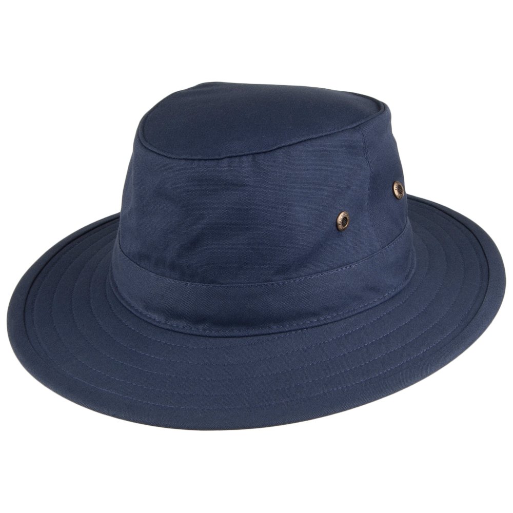 Failsworth Men's Navy Summer Cotton Lightweight Traveller Safari Fedora (Medium 57Cm )