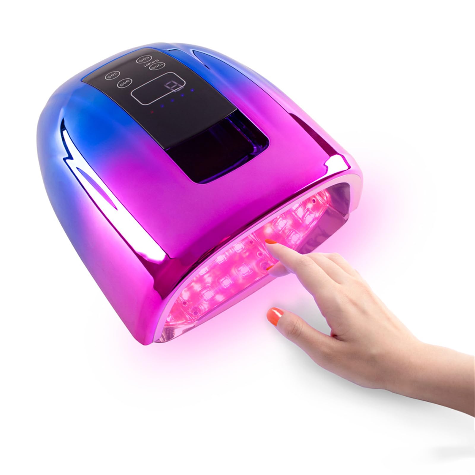 B,lámpara de uñas Recargable lámpara de uñas UV led portátil 90 w gradiente lámparas led para Secado de Esmalte de Gel lámpara UV led de curado por luz roja con Base de Espejo