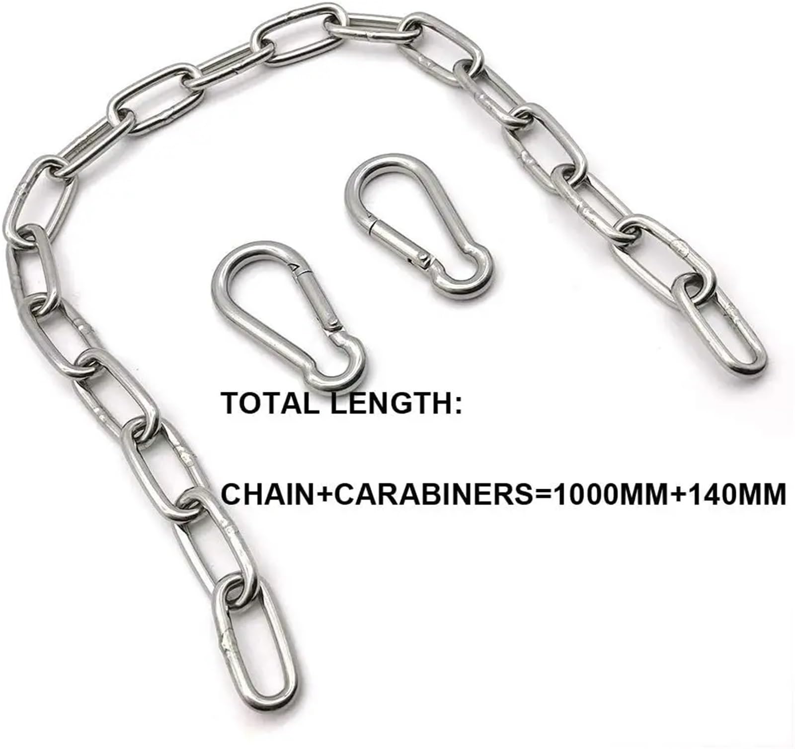 Cadena Cadena de acero inoxidable resistente, capacidad 550LB for sacos boxeo, silla colgante, hamacas, columpio(118inch)