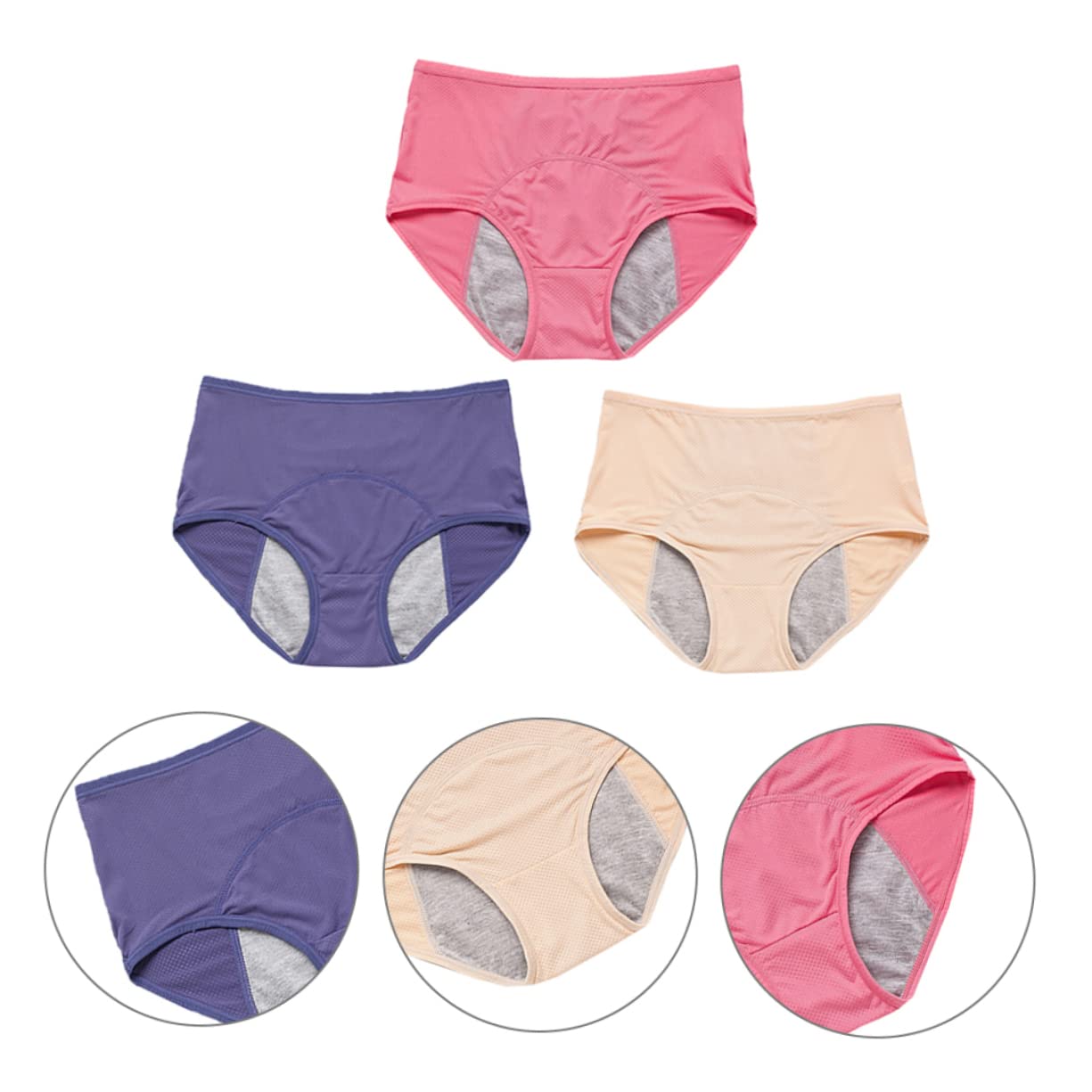Cabilock 4piezas Bragas Menstruales Para Mujer Conjunto De Protección Alta Comodidad y Estilo Para Periodo Menstrual Talla
