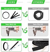 Vista 48 de Tiras de fieltro con respaldo adhesivo, tiras de fieltro adhesivas, paquete de 4 rollos de fieltro 1/2 x 60 pulgadas, cinta de fieltro beige