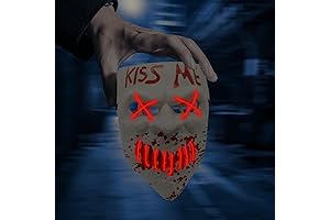 The Purge Mask for Women: Desdfcer Halloween Mask with LED Eyes