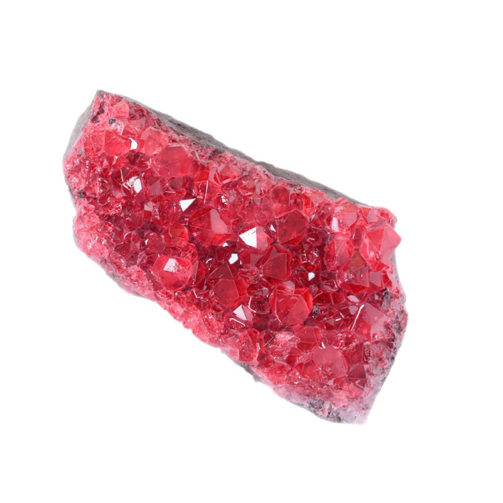 ITCLEYMDZV Red Crystal Cluster Irregular Geode Decoration for Feng Shui, Wealth Desk Decor, Home Office Yoga,100~150g