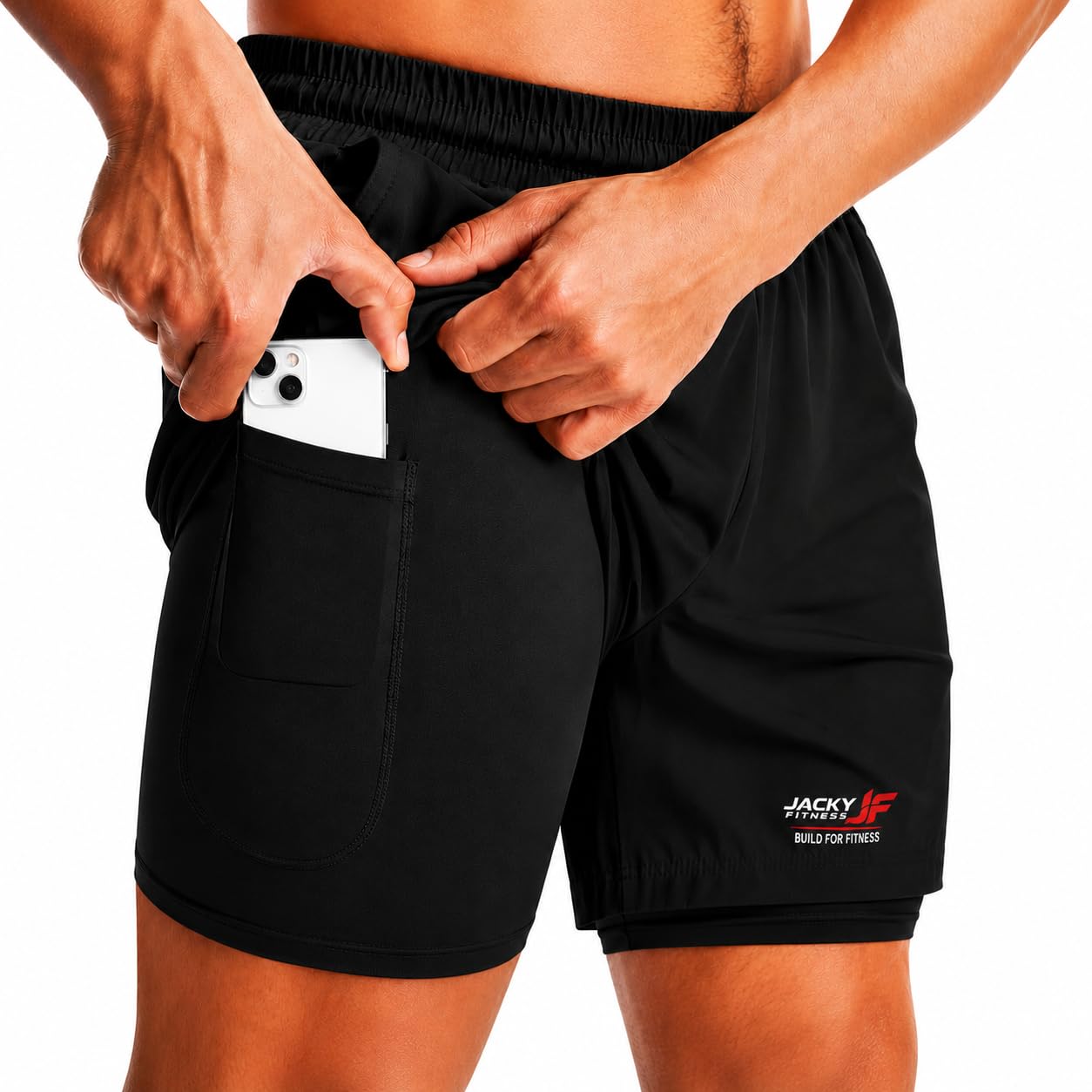Men's 2-in-1 Dual Layer Workout Shorts with Compression Liner, Phone Pocket, Quick-Dry Athletic Running Shorts for Gym, Training, Sports & Fitness-picture-24