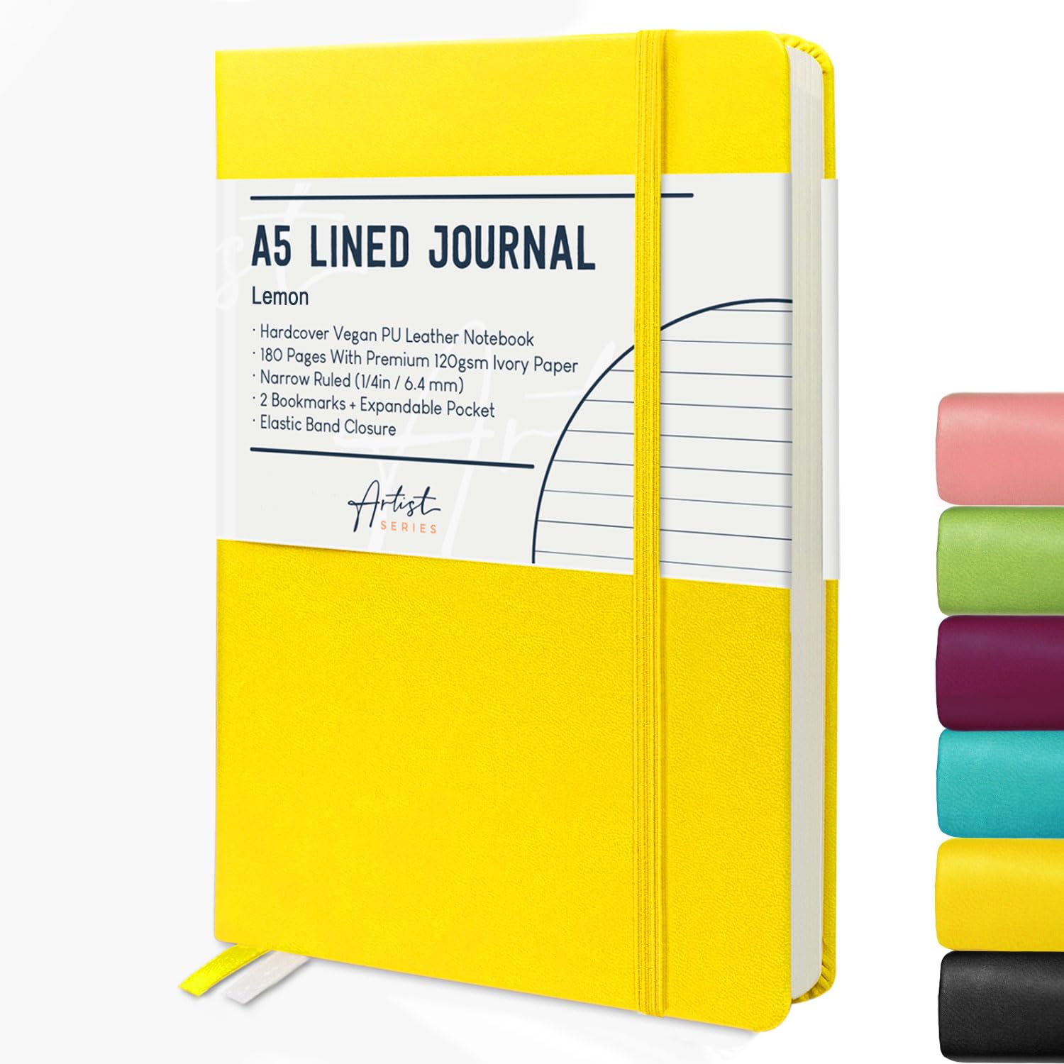 STATIONERY ISLAND A5 Lined Notebook, Journal Lined Hardcover with 120gsm Premium Thick Paper