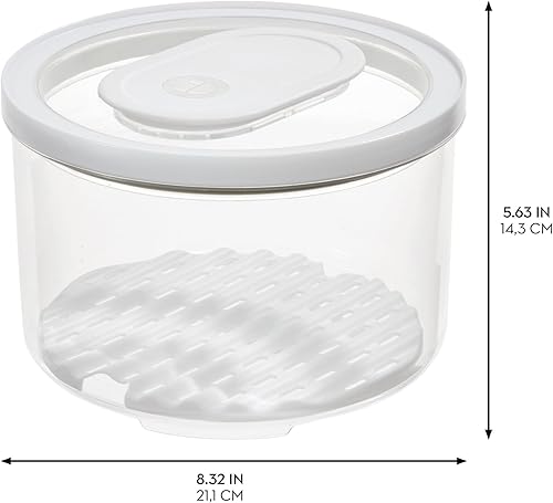Miniatura 3 de iDesign - Contenedor redondo para refrigerador, con bandeja de drenaje extraíble y tapa, juego de 4 unidades, transparente