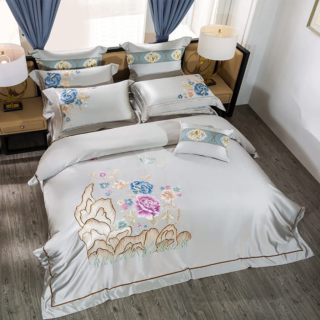 Housse de couette jacquard wolFum contre la peau sensible parure lit gris