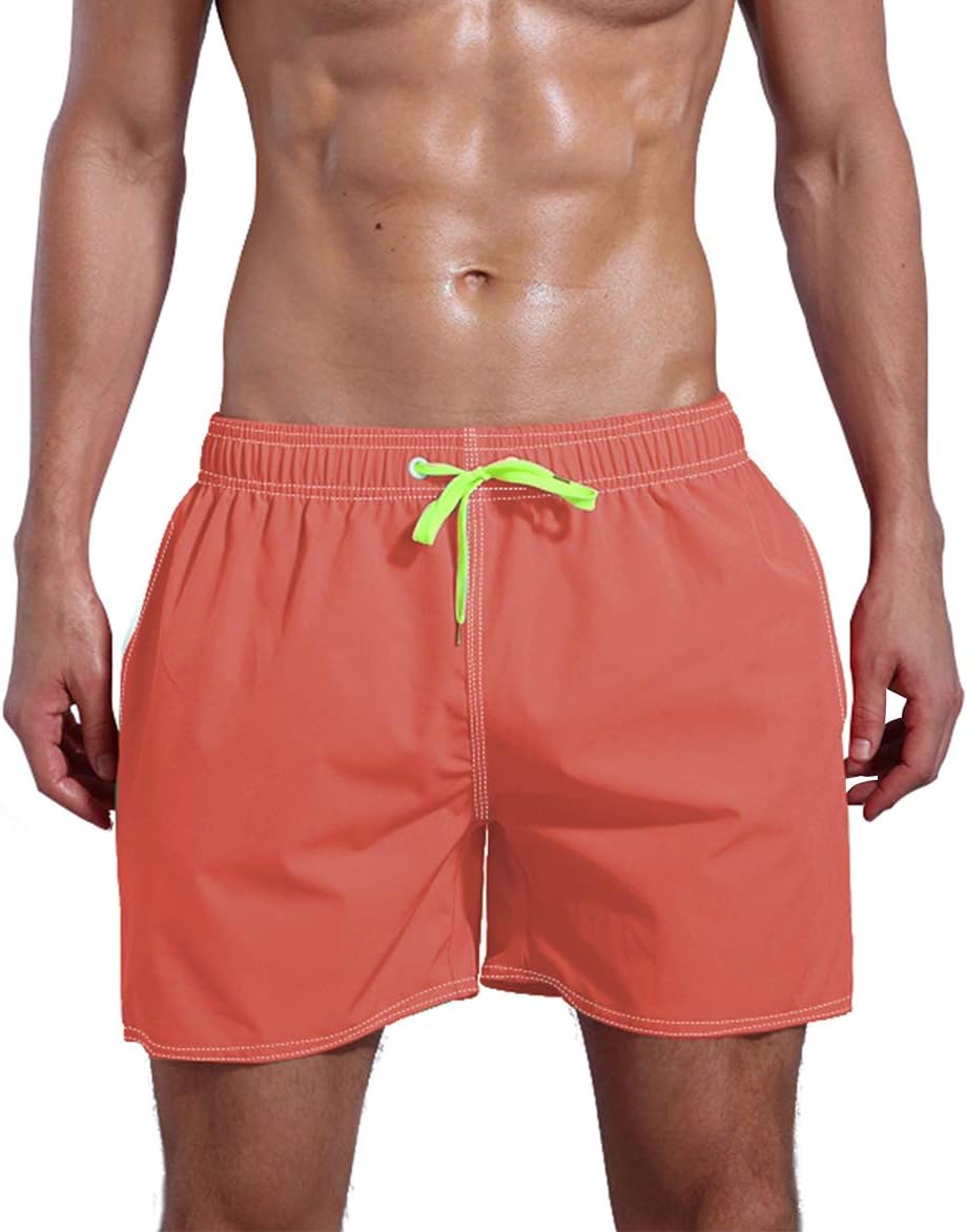 QRANSS Men's Quick Dry Swim Trunks Bathing Suit Beach Shorts